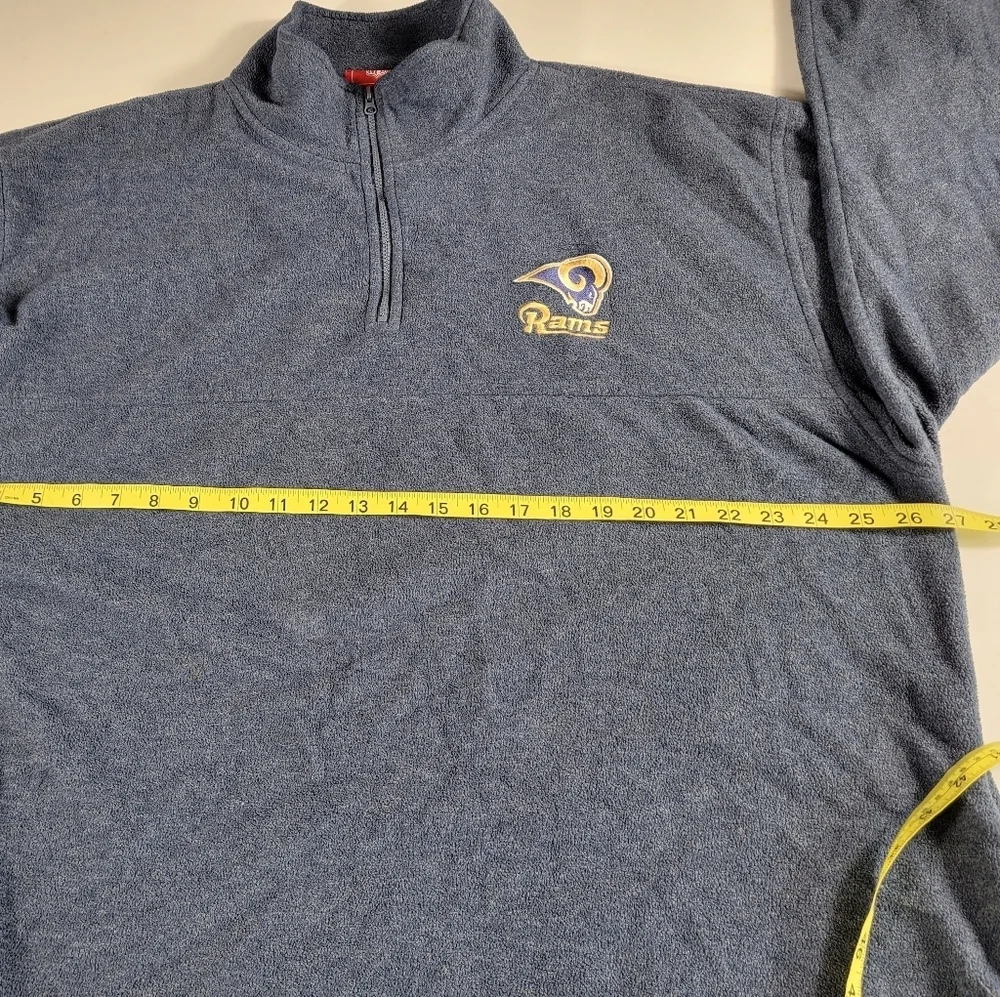 Los Angeles Rams NFL Men's Fleece 1/4 Zip Pullover Sweater with pockets XL '